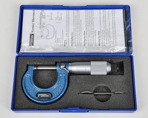 Vista 5 de Fowler 52-253-001-1, micrómetro exterior premium en pulgadas con rango de medición de 0-1