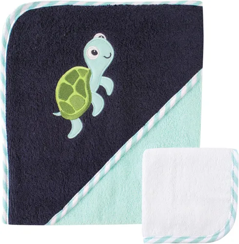 Vista 12 de Luvable Friends Toalla y toallita unisex con capucha de algodón para bebé, floral, talla única