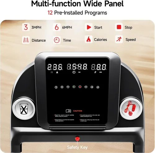 Vista 11 de RHYTHM FUN 8.0 MPH Treadmills for Home, Running Walking Pad Treadmill with Incline up to 8%, Foldable Treadmill with Handle Bar, Low Noise Walking