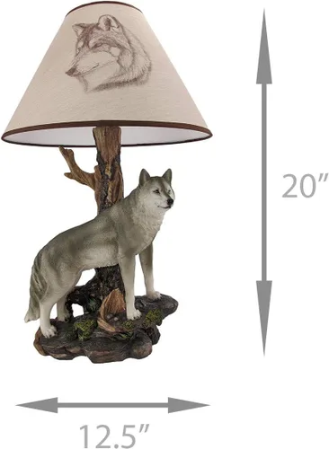Vista 5 de Zeckos `Denizen of Twilight` Lámpara de mesa Lobo Gris