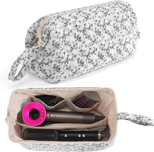 Vista 8 de Bolsa de viaje para herramientas para el cabello con divisor, organizador de herramientas para el cabello Dyson Airwrap y Shark FlexStyle, bolsa