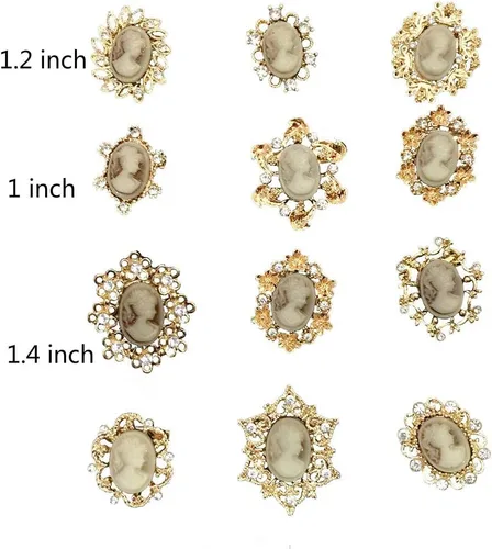 Vista 6 de Lote de 12 broches de cristal para ramo de boda