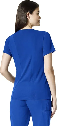 Vista 2 de WonderWink Camiseta de uniforme médico con cuello en V para mujer