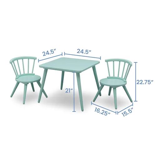 Vista 6 de Delta Children Windsor - Juego de sillas de mesa de madera para niños (2 sillas incluidas), ideal para artes y manualidades, merienda, educación