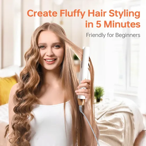 Vista 2 de Hair Straighter, Hair Straightening Comb and Hair Curler 2 in 1, Hair Straightener with Teeth and Compact Design for Natural Styling and Traveling