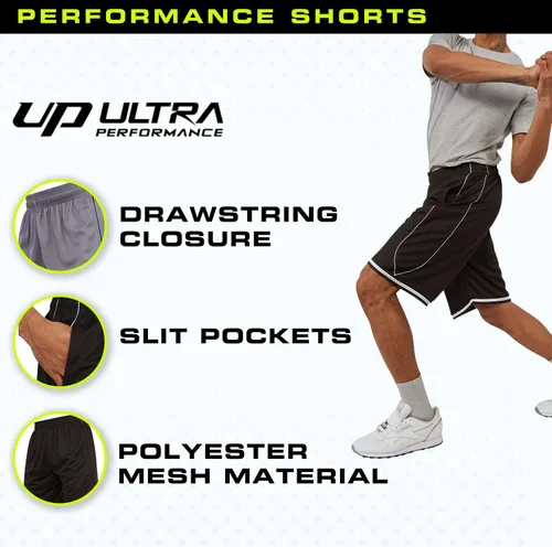 Vista 5 de Ultra Performance Paquete de 5 pantalones cortos para hombre, pantalones cortos atléticos de gimnasio, pantalones cortos de baloncesto para hombres