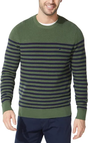 Vista 8 de Nautica Suéter de cuello redondo de punto a rayas para, Azul Gris Caliente