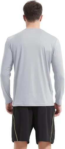 Vista 2 de MAGCOMSEN Camisas de manga larga para hombre con protección solar UV UPF 50+, para correr, pescar, de secado rápido