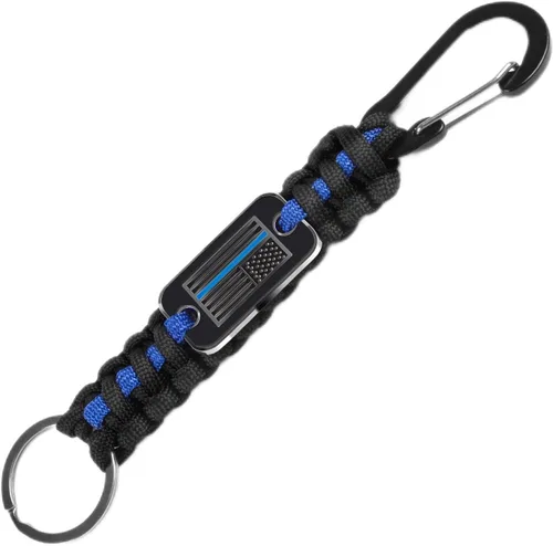 Vista 9 de 2 piezas de cordón elegante y duradero para llaves - Cordón de cuello resistente de paracord con diseño de bandera de EE. UU. para billeteras