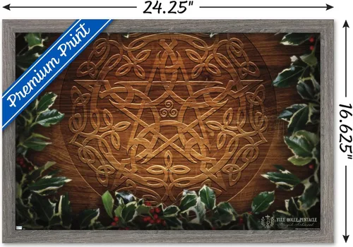 Vista 3 de Trends International Brigid Ashwood - Póster de pared con diseño de pentáculo navideño de Yule celta