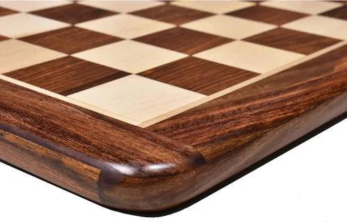 Vista 4 de RoyalChessMall-17 - Tablero de ajedrez de madera con incrustaciones, palisandro dorado y madera de arce, cuadrado de 1.772 in
