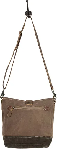Vista 5 de Myra Bag Goodweave Bolso de hombro de lona y piel de vaca reciclada S-1573