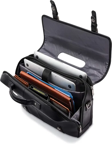 Vista 4 de Samsonite Flapover de cuero clásico Solapa clásica de cuero