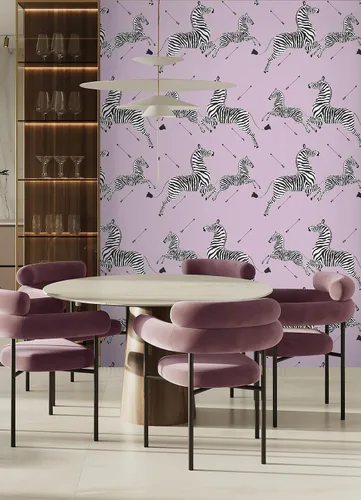 Vista 3 de Scalamandre Lilac Zebra Safari - Papel tapiz autoadhesivo