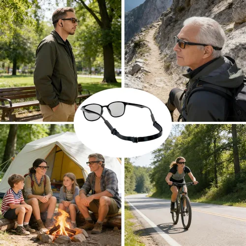 Vista 6 de Retenedores elásticos ajustables para gafas de lectura, gafas de miopía, gafas de sol deportivas