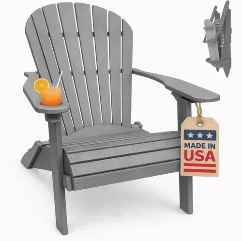 Vista 12 de POLY LUMBER – Silla plegable Adirondack con asiento enrollado Heavy Duty EVERLASTING Lifetime PolyTuf HDPE - HECHO EN EE. UU. - AMISH CRAFTED., Azul