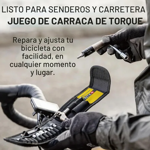 Vista 2 de Topeak Ratchet Rocket Lite NTX+ Kit de herramientas de reparación de bicicletas, multiherramienta compacta de 19 funciones con par de torsión