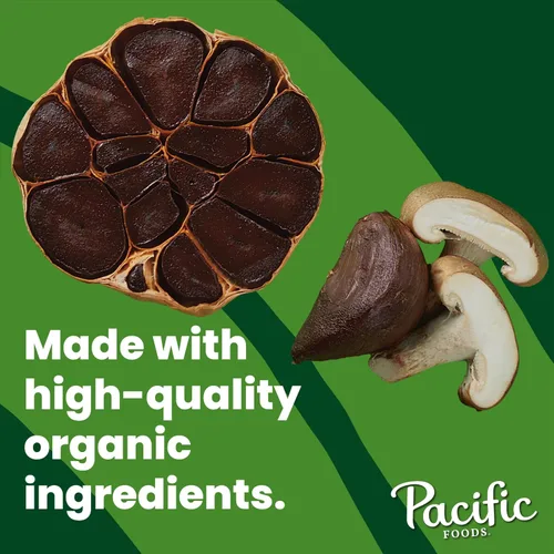 Vista 4 de Pacific Foods Caldo de hueso de pollo orgánico con ajo negro y hongo shiitake, caja de 32 onzas