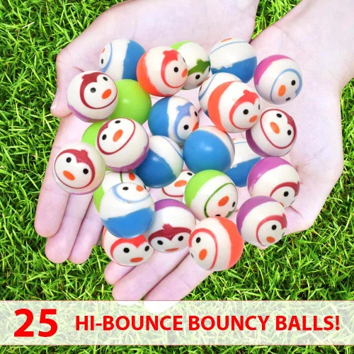 Vista 2 de Kiddie Play 25 Bouncy Balls for Kids Party Favors Bouncy Ball 27mm Superball Small Rubber Balls for Kids