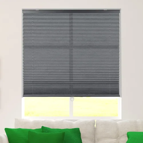 Vista 10 de CALYX INTERIORS Persiana de tela plisada para ventana, filtro de luz, inalámbrica, 22 pulgadas de ancho x 60 pulgadas de alto, color negro