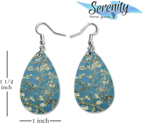 Vista 36 de Van Gogh - Juego de aretes colgantes divertidos Lindos aretes de joyería para niñas y mujeres Impresión de doble cara Regalo de cumpleaños