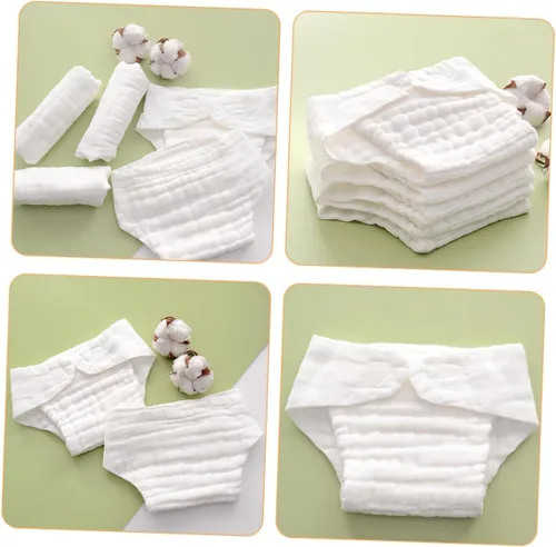 Vista 8 de Didiseaon 5 fundas de pañales reutilizables de algodón para recién nacidos y niños pequeños, lavables y transpirables para niños y niñas