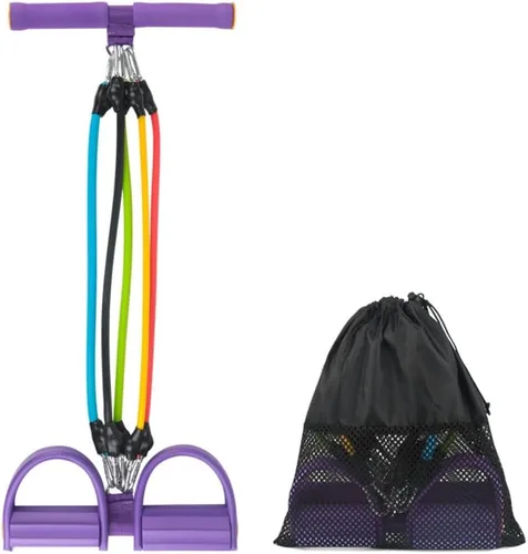Vista 9 de Adjustable Foot Pedal Resistance Band, Durable Foot Pedal Resistance Trainer with Bag. Multifunctional Pedal Puller Resistance Rope with Handles.