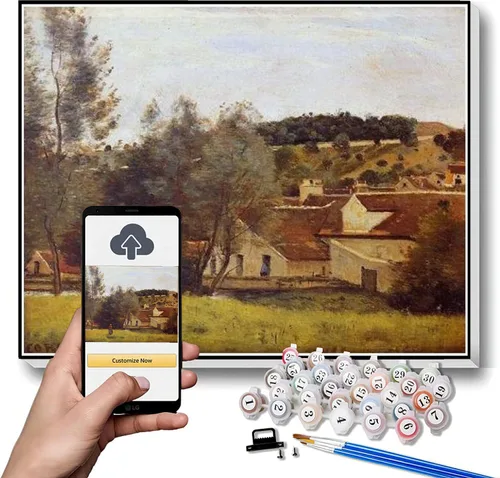 Vista 13 de Kits de pintura por números para adultos y niños The Boatmen of Mortefontaine Pintura por Camille Corot Kit de pintura por números sobre lienzo