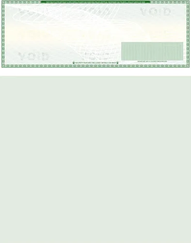 Vista 22 de 50 cheques en blanco de alta seguridad - Comprobaciones de computadora para QuickBooks en la parte superior (marrón laberintado) Peso del papel # 70