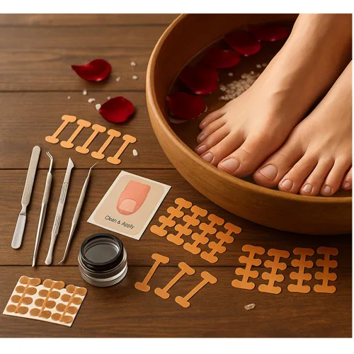 Vista 3 de Tratamiento de uñas encarnadas, juego profesional de herramientas de pedicura de uñas encarnadas, 60 piezas de parche corrector de uñas