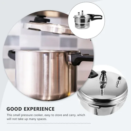 Vista 6 de Hemobllo Olla de alta presión para estufa de cocción rápida, diseño grueso, mango ergonómico para estufas de gas e inducción, multifuncional