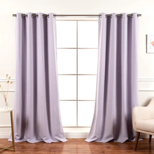 Vista 11 de Best Home Fashion Cortinas opacas con aislamiento térmico, ojales de acero inoxidable y níquel, color rosa bebé, 52 pulgadas de ancho x 63 pulgadas