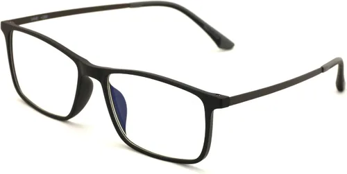 Vista 2 de TR90 con lentes de lectura rectangulares de titanio B flexible - Revestimiento AR azul - Reduce la fatiga, la tensión y el ojo seco por el uso