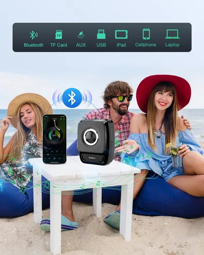 Vista 14 de SHIDU Amplificador de voz de 35 W con micrófono inalámbrico (de mano y auriculares), megáfono portátil Bluetooth para profesores, guías turísticos