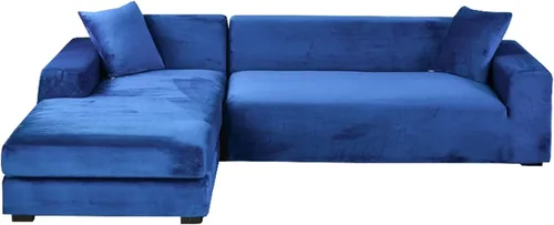 Vista 12 de Fundas de terciopelo para sofá modular, 2 fundas elásticas para sofá en forma de L, antideslizantes, suaves protectores de muebles para sofá Beige