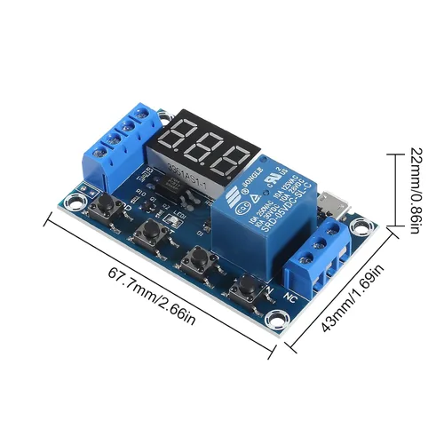 Vista 4 de 4pcs DC 6-30V Relé temporizador programable Relay Relay Module Activador Ciclo Retraso Temporizador Interruptor Encendido/Apagado Módulo de relé