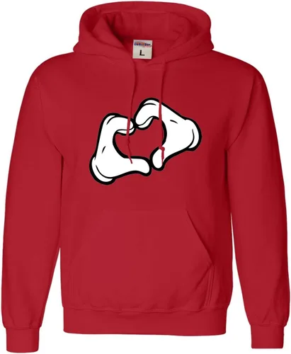 Vista 13 de Go All Out Mickey Heart Hands - Sudadera con capucha para hombre y mujer Negro