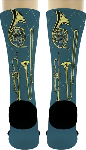 Vista 5 de Música Relacionados Regalos Instrumentos de Latón Calcetines Música Temática Regalos para Músicos Novedad Crew Calcetines