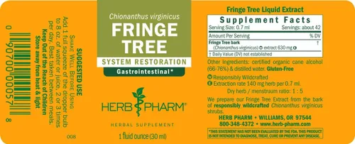 Vista 7 de Herb Pharm Extracto líquido Fringe Tree para apoyo del sistema digestivo - 1 onza