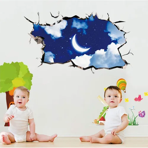 Vista 5 de Calcomanías creativas de cielo azul y blanco, nubes para el hogar, cocina, habitación, techo, decoración de pared, decoración de pared