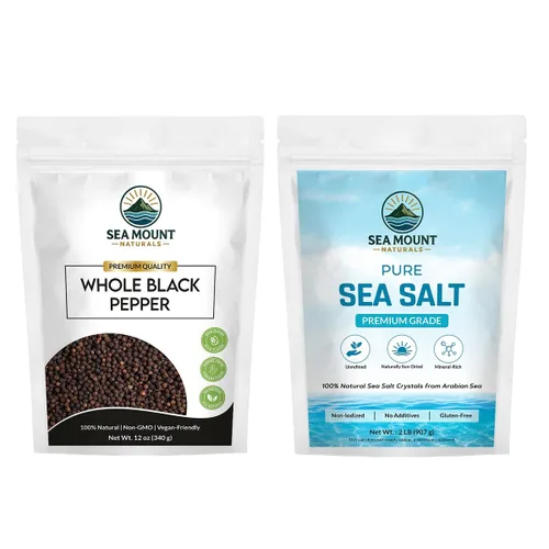 Vista 9 de Sea Mount Naturals Tellicherry - Granos de pimienta negra, 12 onzas (11.99 oz) Pimienta negra entera natural para molinillos Kosher, sin OMG