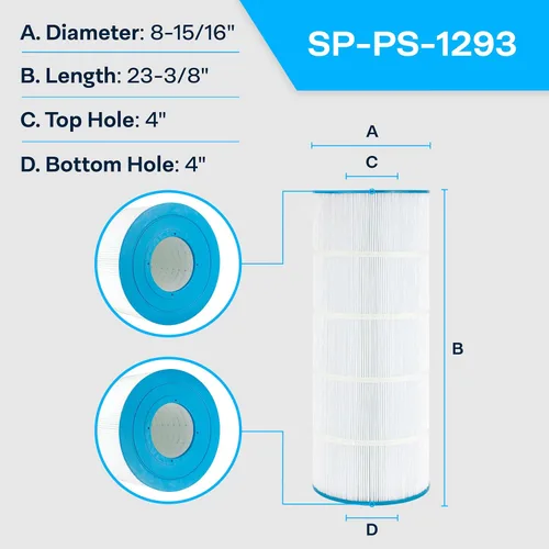 Vista 2 de SpiroPure Repuesto para Pleatco PA120 Hayward C1200 CX1200RE Unicel C-8412 Filbur FC-1293 Waterway Plastics 817-0125N Aladdin 22002 Cartucho