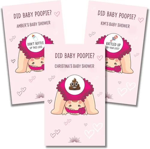Vista 8 de Pin the Poopie on the Diaper Boy Baby Shower Game - Divertido juego de baby shower con divertidas calcomanías vibrantes de Poopie - Para revelación