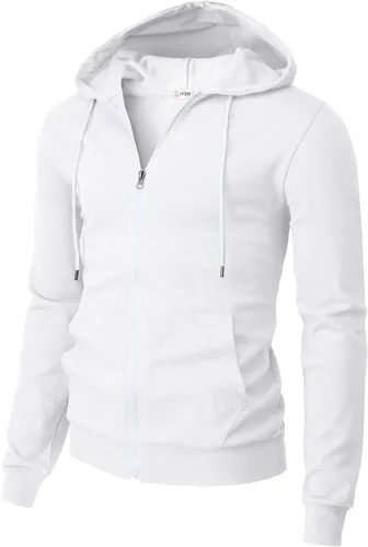 Vista 25 de H2H Sudadera con capucha y cremallera para hombre, ligera, de manga larga, básica, ajustada, de algodón, con bolsillo Cmohol048-gris