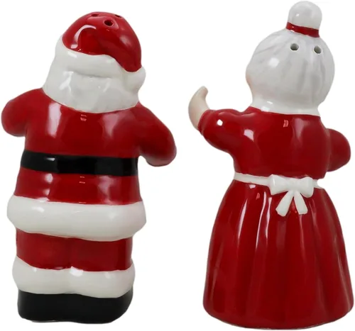 Vista 5 de Ebros Gift 'Tis The Season Dancing Mr And Mrs Santa Claus - Juego de saleros y pimenteros de Navidad para parejas, figuras de cerámica, fiesta