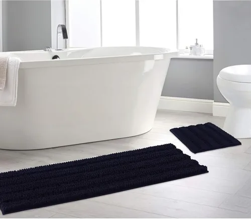 Vista 14 de NICETOWN Tapete negro para baño, antideslizante, suave, absorbente de agua, tapete de bajo perfil para entrada, tapete para vestíbulo, puerta