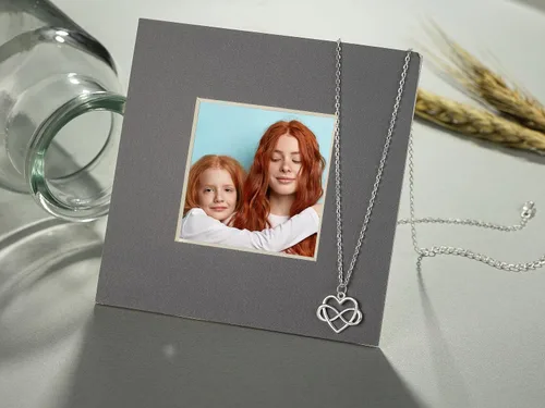 Vista 6 de RareLove Regalos para hermanas de hermana, hermana mayor, collar de plata de ley 925 con corazón infinito pequeño para cumpleaños de hermanas