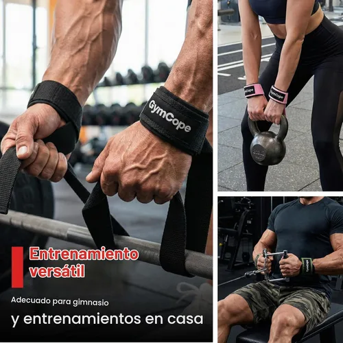 Vista 5 de GymCope Lifting Wrist Straps for Weightlifting, Heavy Duty Wrist Straps for Deadlifts, Powerlifting, Bodybuilding and Strength Training, Secure Grip