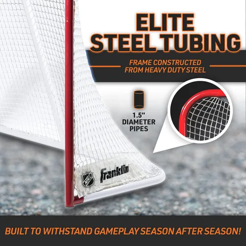 Vista 4 de Franklin Sports NHL Street Hockey Goals - Outdoor Steel Street + Roller Hockey Nets - 72" x 48