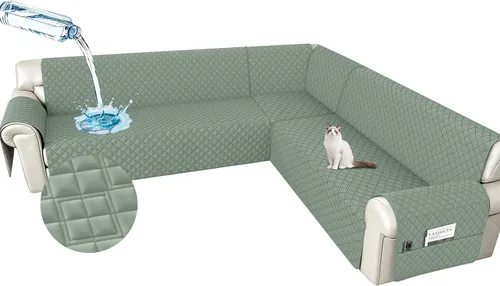 Vista 21 de Arfntevss Fundas impermeables para sofá modular en forma de L, lavable, de terciopelo, para sofá seccional, antideslizante, fundas de esquina